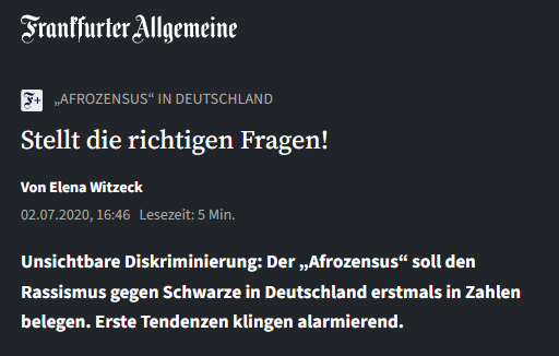 Afrozensus in der FAZ